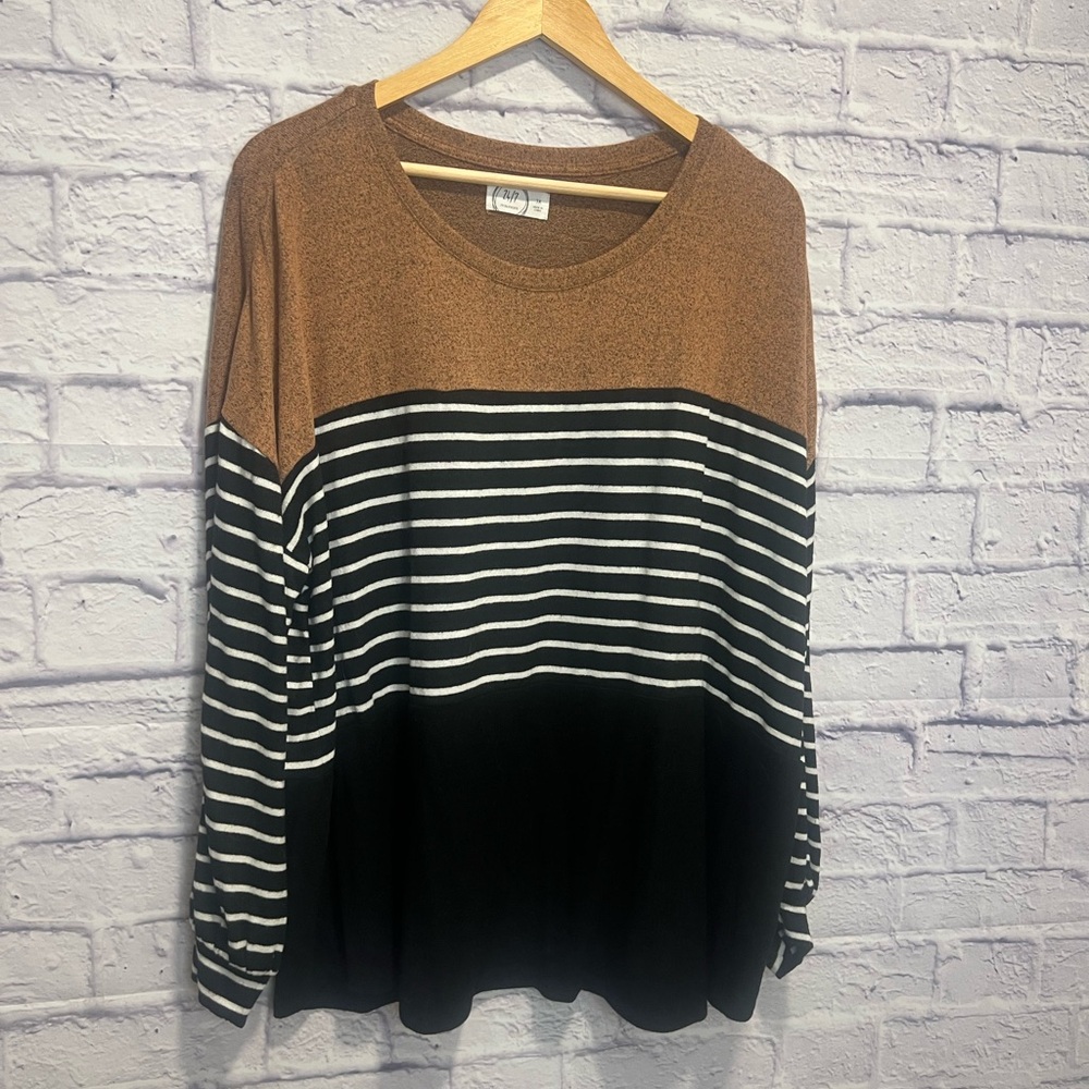Maurices 3x Brown and Black Striped Sweater
